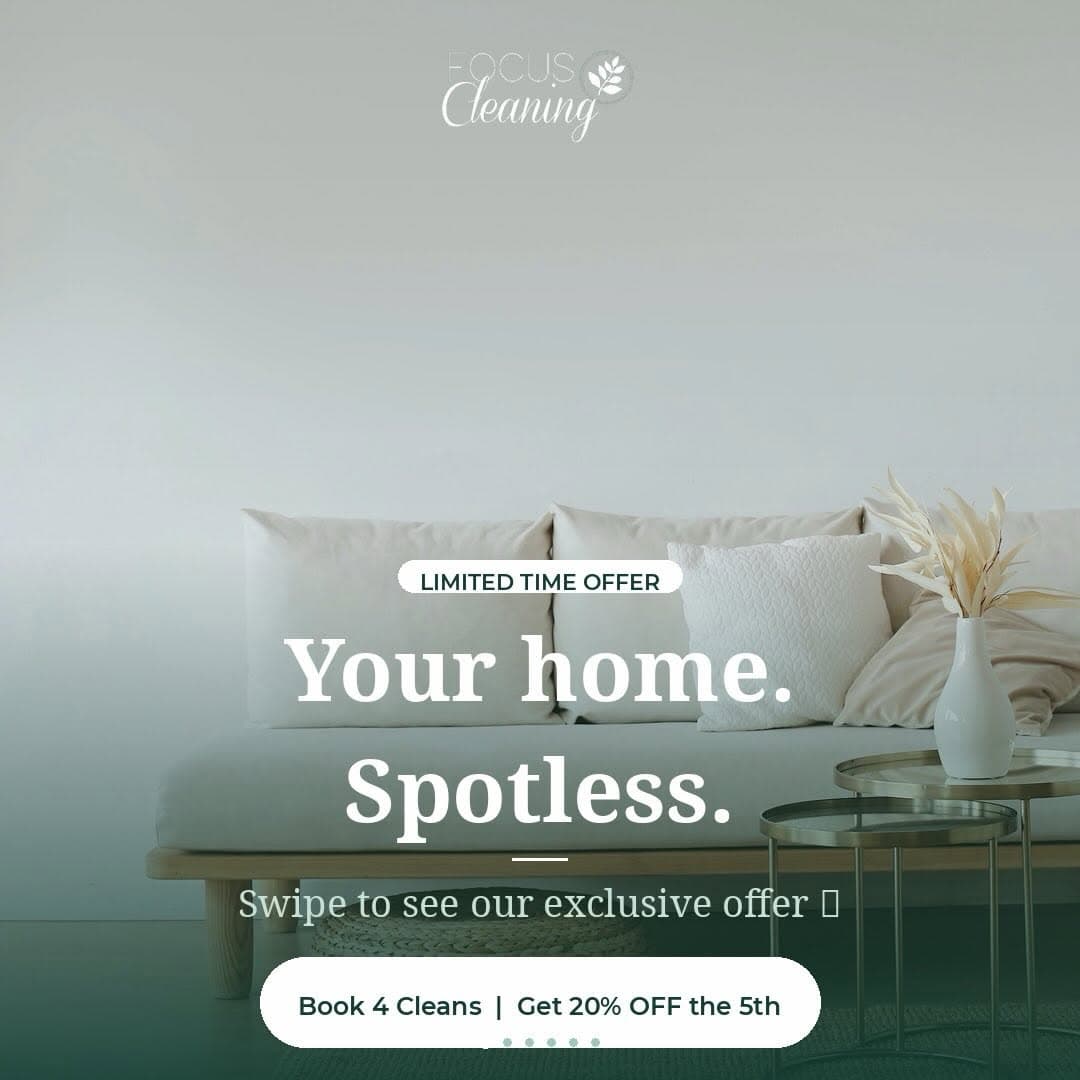 Imagine walking into a perfectly cleaned home… every single time.  For a limited time: Book 4 cleans & receive 20% OFF y