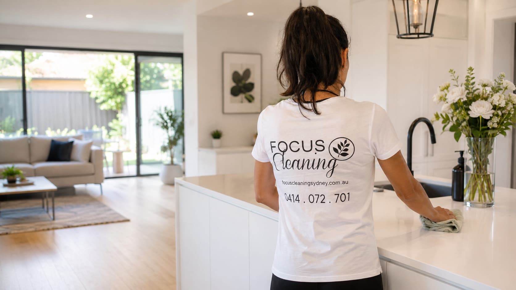 Focus Cleaning house cleaners finishing a clean in a Sydney home